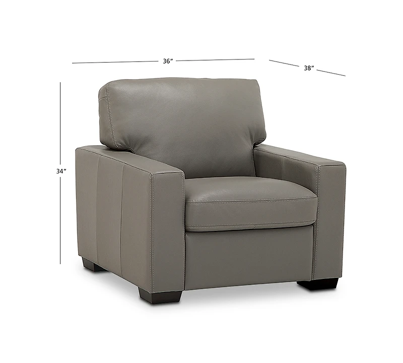 Ennia 36" Leather Armchair, Created for Macy's