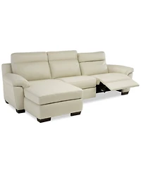 Closeout! Julius Ii 3-Pc. Leather Sectional Sofa With 1 Power Recliner, Power Headrests, Chaise And Usb Power Outlet