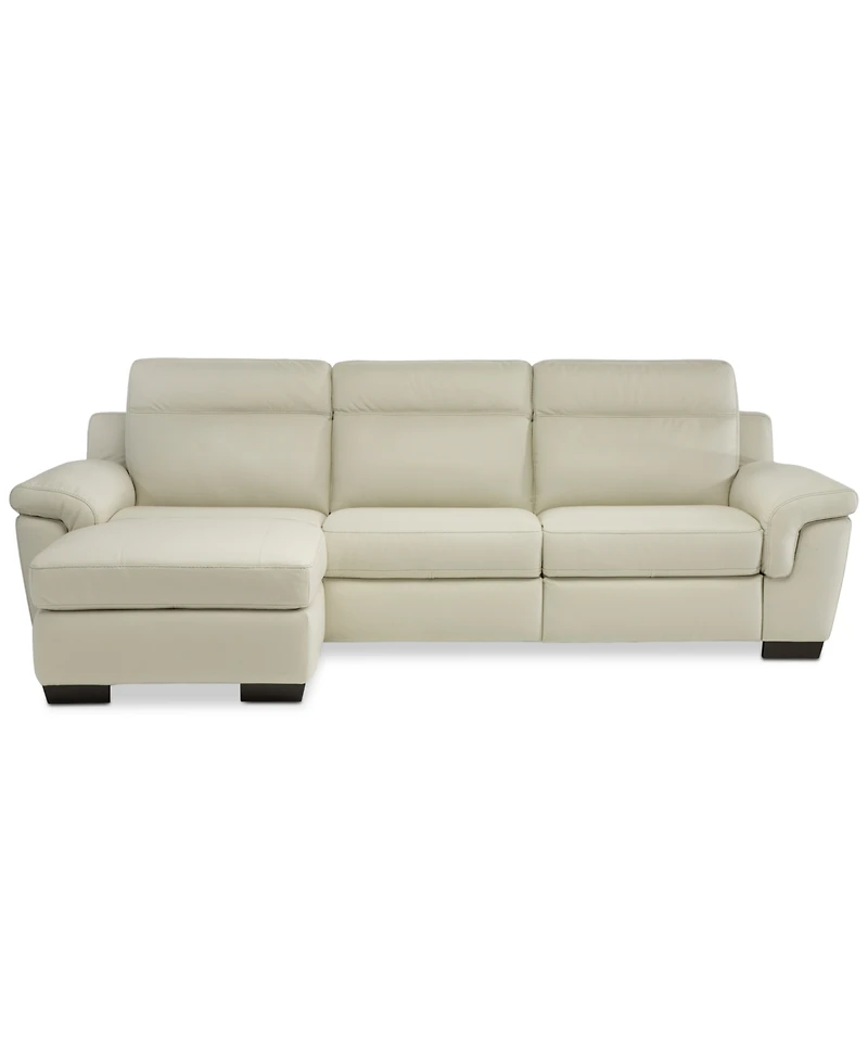 Closeout! Julius Ii 3-Pc. Leather Chaise Sectional Sofa With 2 Power Recliners, Power Headrests And Usb Power Outlet