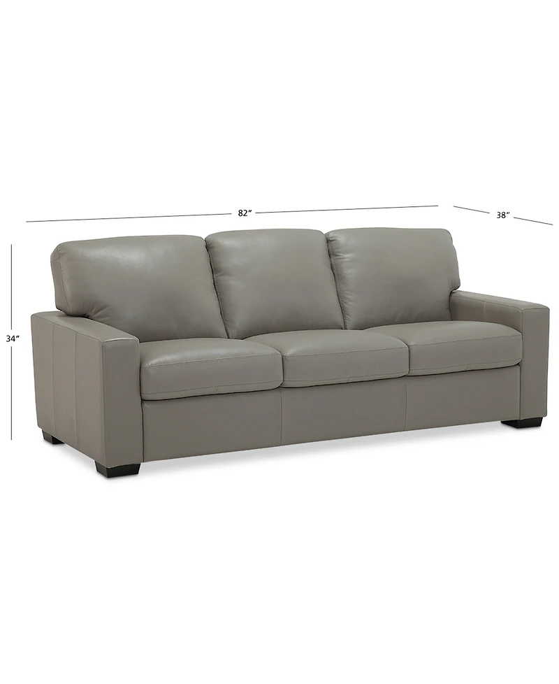 Ennia 82" Leather Sofa, Created for Macy's