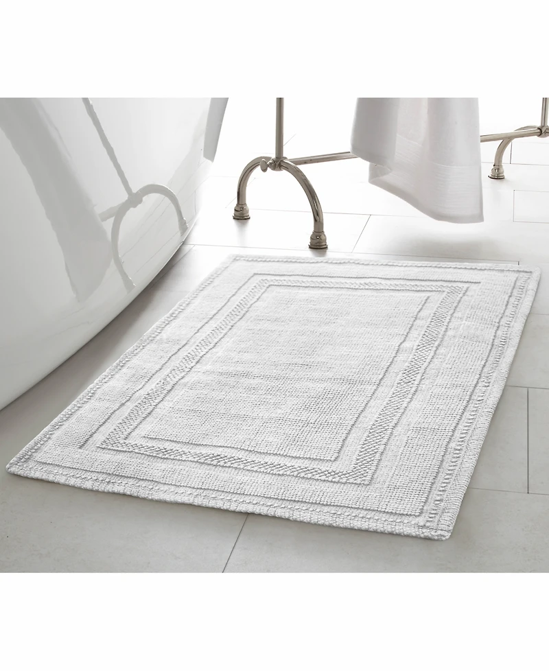 Jean Pierre Racetrack Stonewash Cotton Bath Rug, 17" x 24"