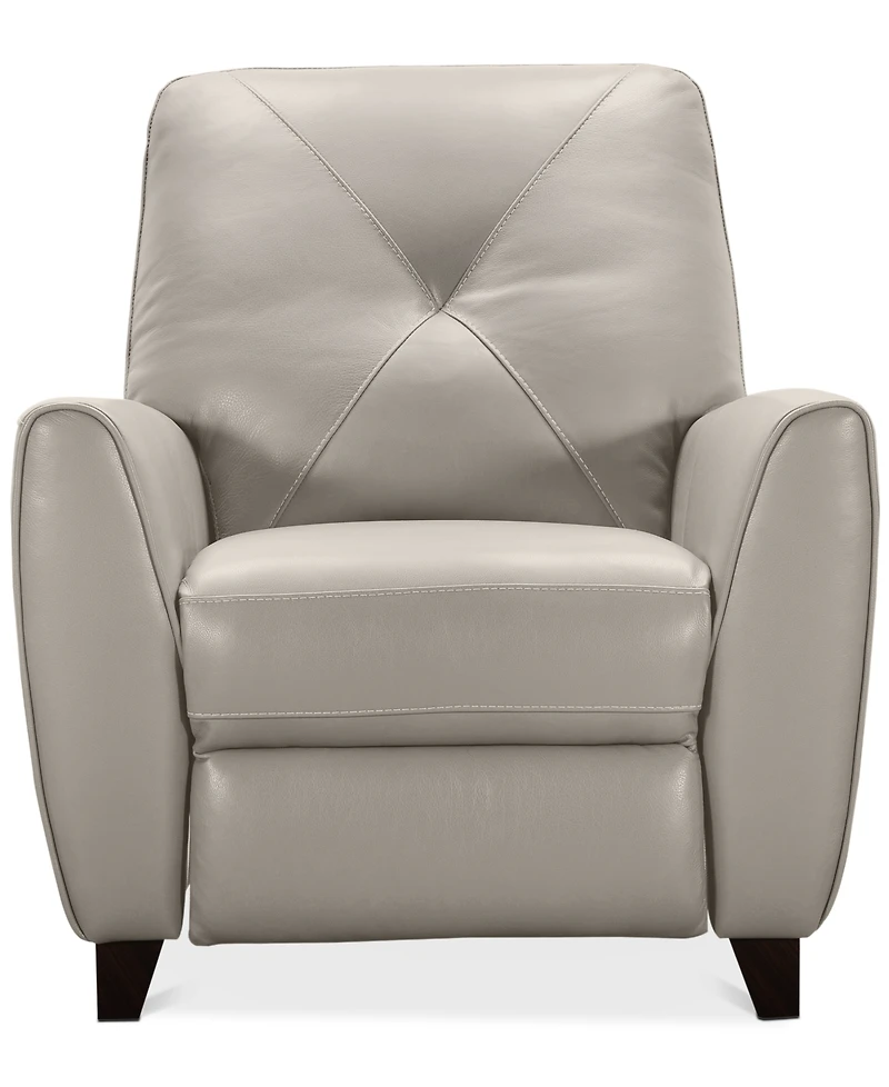 Myia Tufted Back Leather Pushback Recliner, Created for Macy's