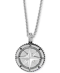 Effy Men's Compass 22" Pendant Necklace in Sterling Silver