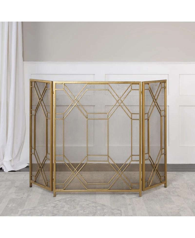 Uttermost Rosen Gold-Leaf Fireplace Screen
