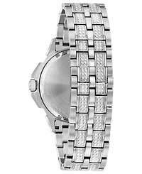 Bulova Men's Stainless Steel & Crystal-Accent Bracelet Watch 41.5mm