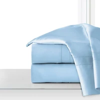 Pointehaven Solid 620 Thread Count Cotton 4-Pc. Sheet Set