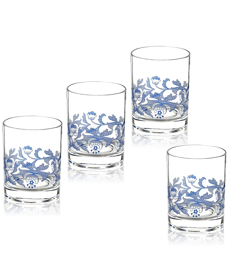 Spode Blue Italian Double Old Fashioned Glasses, Set of 4