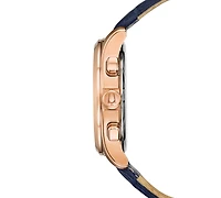 Bulova Men's Chronograph Wilton Blue Leather Strap Watch 46.5mm