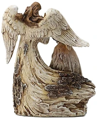 Napco Woodcut Guardian Angel with Holy Family
