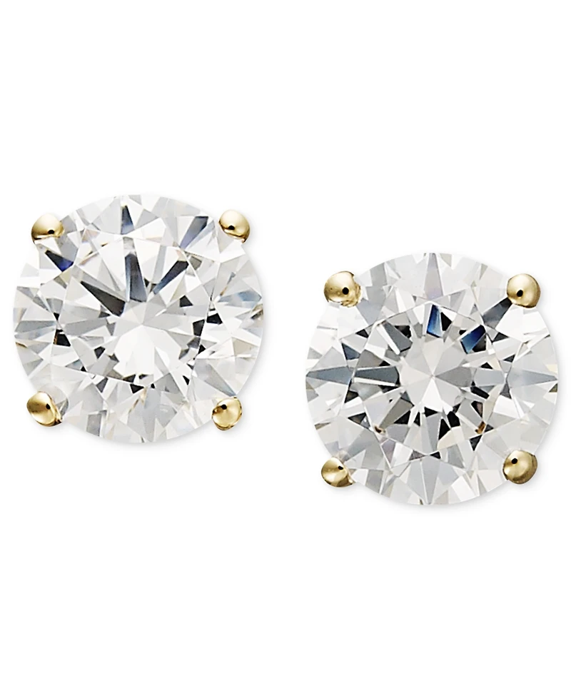 Arabella Cubic Zirconia Stud Earrings 14k Gold