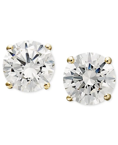Arabella Cubic Zirconia Stud Earrings 14k Gold