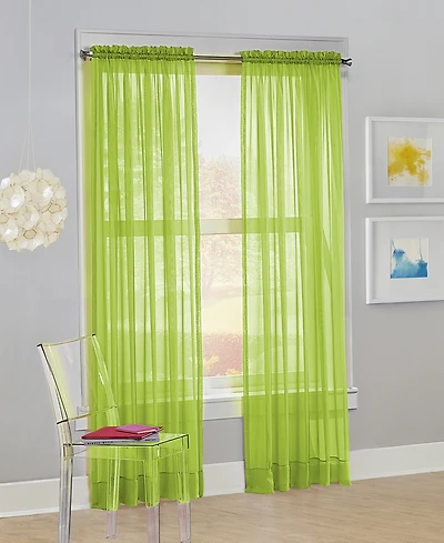 Calypso Sheer Voile Rod Pocket Curtain Panel