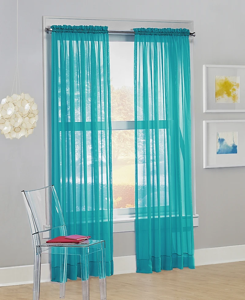 Calypso Sheer Voile Rod Pocket Curtain Panel
