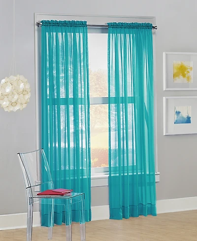 Calypso Sheer Voile Rod Pocket Curtain Panel