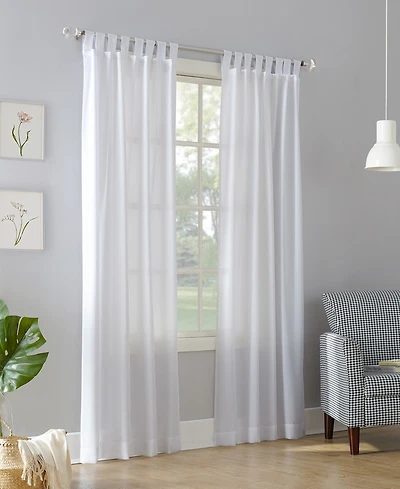 Clifford Heathered Texture Semi-Sheer Tab Top Curtain Panel