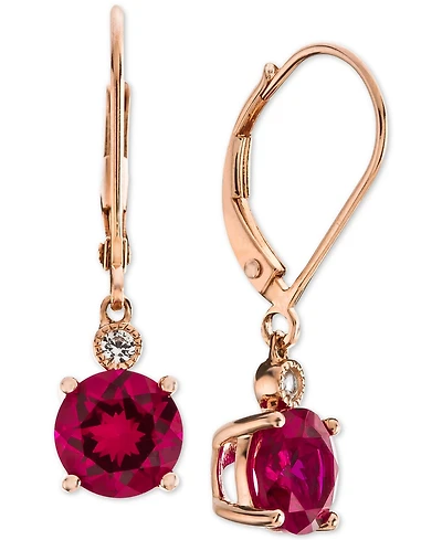 Lab-Grown Sapphire (2-7/8 ct. t.w.) & White Accent Drop Earrings Sterling Silver (Also Available Ruby)