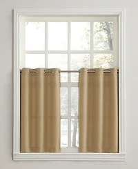 Montego Casual Textured Semi-Sheer Grommet Kitchen Curtain Tier Pair