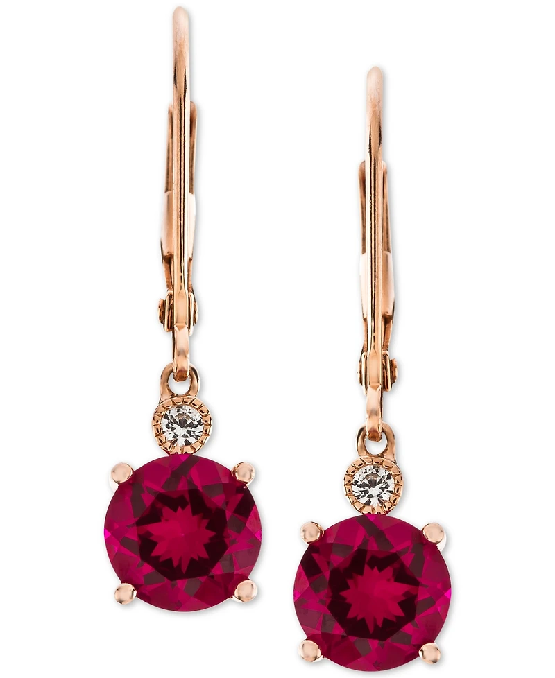 Lab-Grown Sapphire (2-7/8 ct. t.w.) & White Accent Drop Earrings Sterling Silver (Also Available Ruby)
