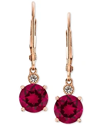 Lab-Grown Sapphire (2-7/8 ct. t.w.) & White Accent Drop Earrings Sterling Silver (Also Available Ruby)