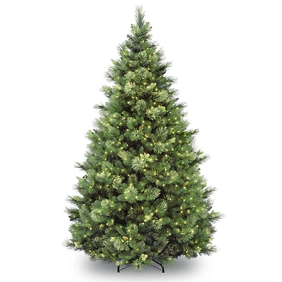 National Tree Company 7' Carolina Pine Hinged Tree with 700 Clear Lights