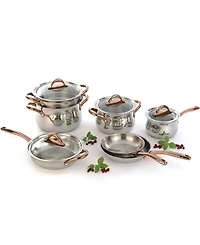 BergHOFF Ouro Gold 11Pc 18/10 Stainless Steel Cookware Set with Glass Lids