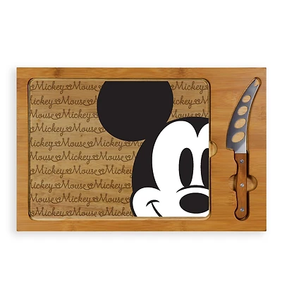 Disney's Mickey Icon Glass Top Serving Tray and Knife Set
