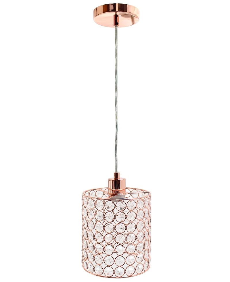 Elegant Designs 1 Light Elipse Crystal Cylinder Pendant
