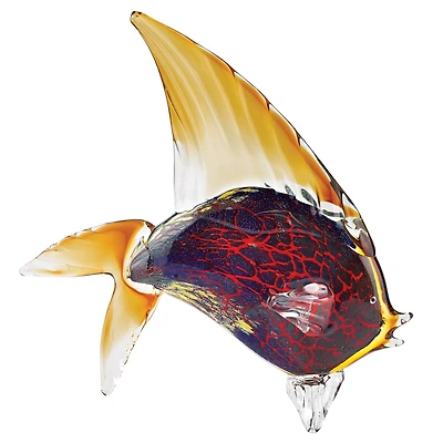 Badash Crystal Murano Style Firestorm Fish Art Glass Sculpture