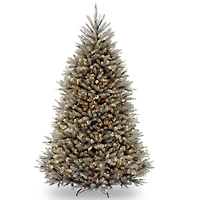 National Tree Company 7.5' Dunhill Blue Fir Hinged Tree with Clear Lights