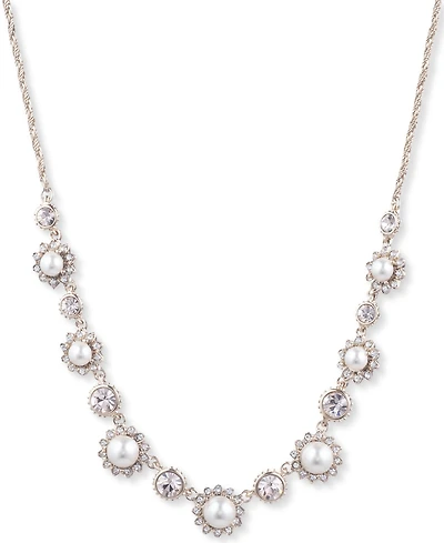 Marchesa Gold-Tone Imitation Pearl & Crystal Statement Necklace, 16" + 3" extender