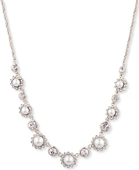 Marchesa Gold-Tone Imitation Pearl & Crystal Statement Necklace, 16" + 3" extender