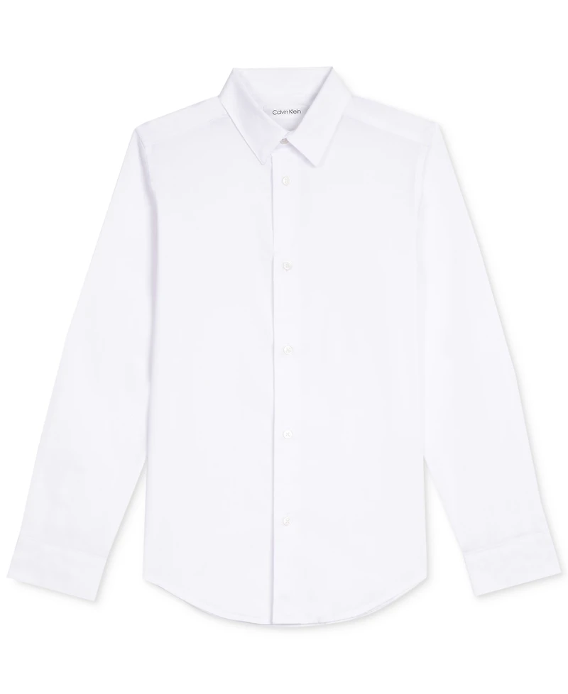 Calvin Klein Little Boys Solid Stretch Poplin Shirt