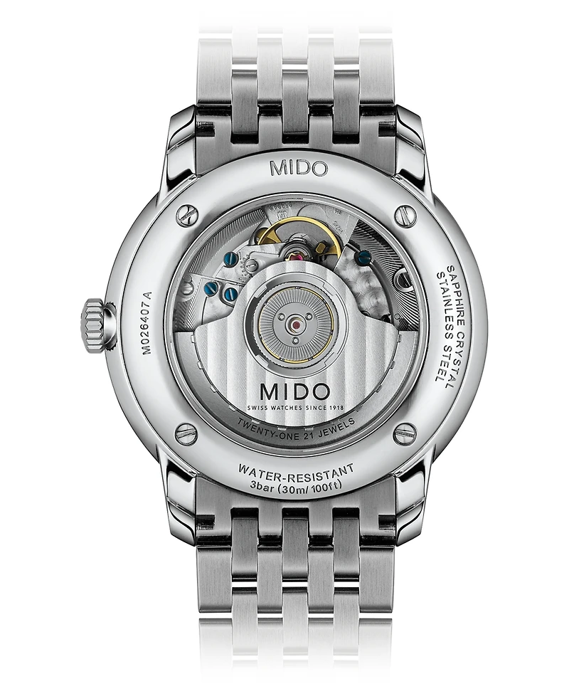 Mido Men's Swiss Automatic Baroncelli Iii Heritage Stainless Steel Bracelet Watch 39mm