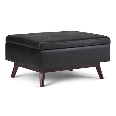Owen Mid Century Modern Rectangle Coffee Table Storage Ottoman
