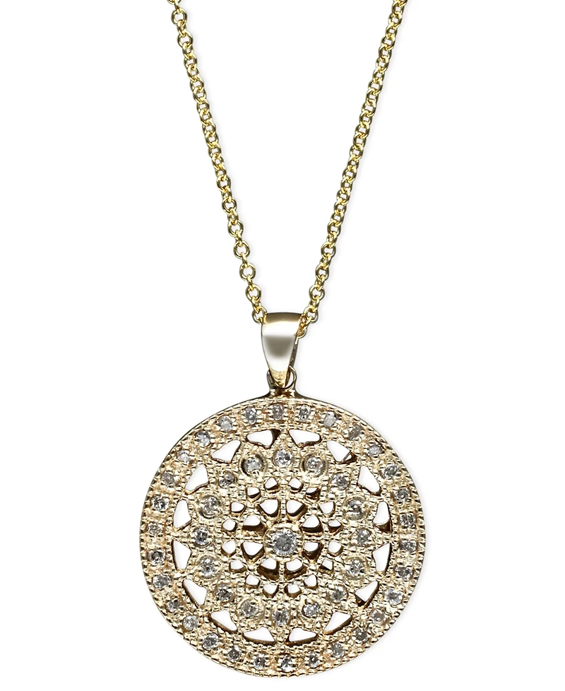 Effy Diamond Disc Pendant Necklace (1/4 ct. t.w.) in 14k White, Rose, or Yellow Gold