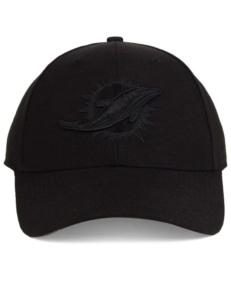 '47 Brand Miami Dolphins Black & Black Mvp Strapback Cap