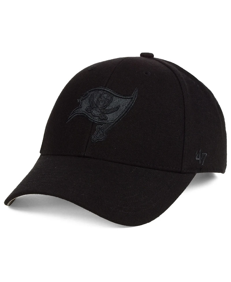 '47 Brand Tampa Bay Buccaneers Black & Black Mvp Strapback Cap