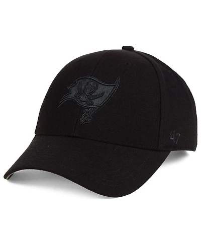 '47 Brand Tampa Bay Buccaneers Black & Black Mvp Strapback Cap