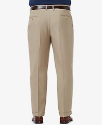 Haggar Men's Big & Tall Premium Comfort Stretch Classic-Fit Solid Pleated Dress Pants