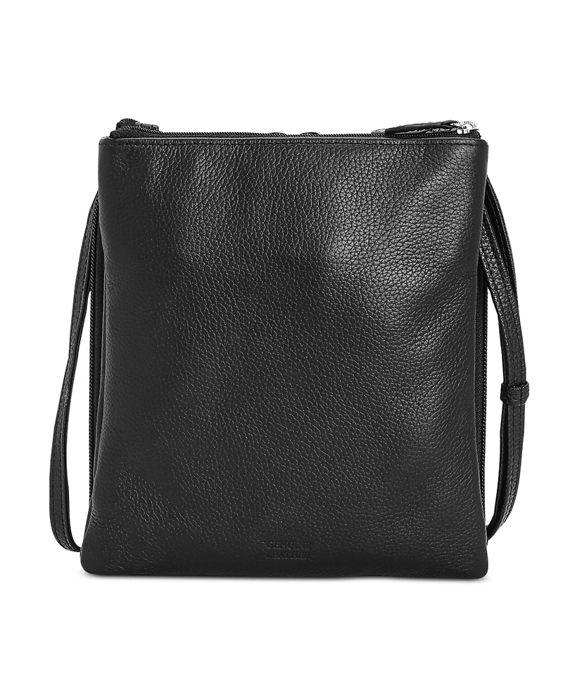 Giani Bernini Triple-Zip Pebble Leather Dasher Crossbody