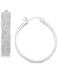 Simone I. Smith Glitter Hoop Earrings in Sterling Silver