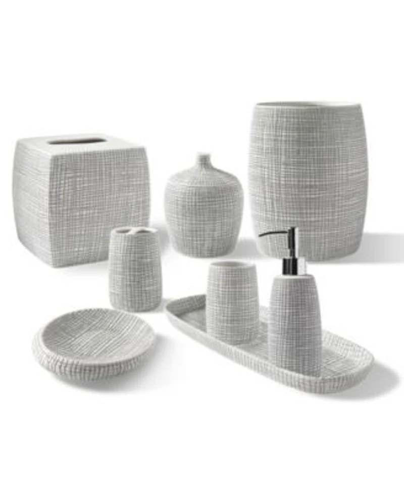 Cassadecor Cestino Embossed Porcelain Bath Accessories