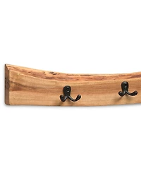 Alaterre Furniture Alpine Natural Live Edge 36" Bench with Coat Hook Set