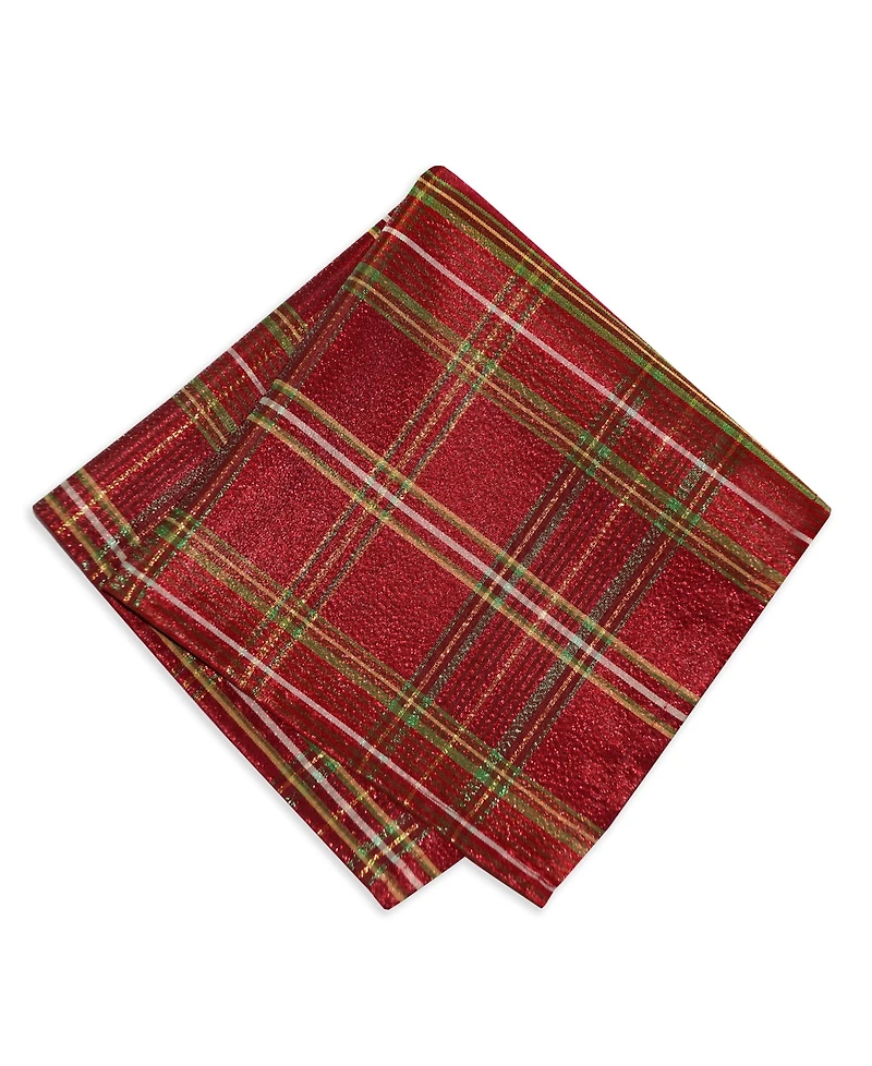 Elrene Shimmering Plaid Napkins, Set of 4