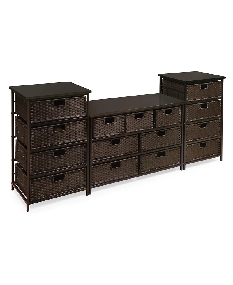 Badger Basket August Collection Wide Seven Basket Storage Unit