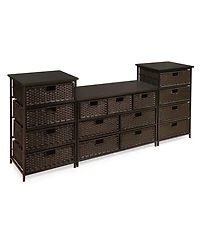 Badger Basket August Collection Wide Seven Basket Storage Unit