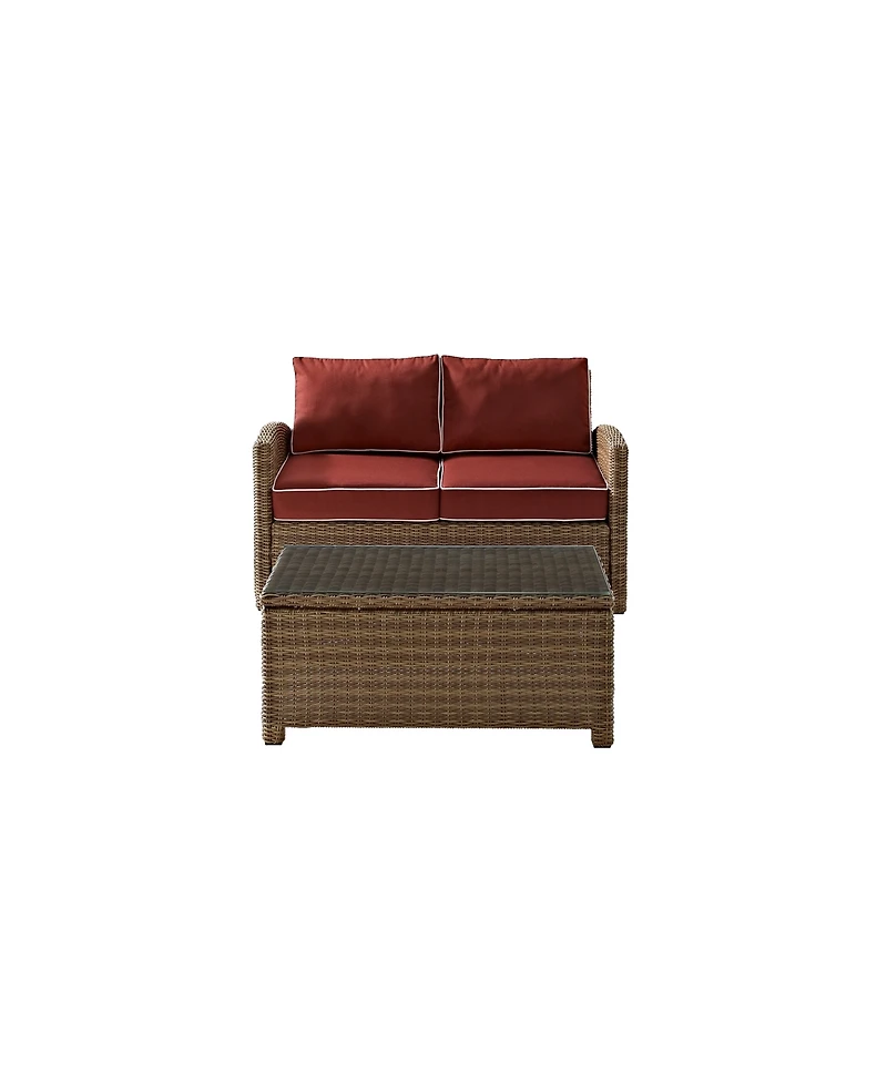 Bradenton 2 Piece Outdoor Wicker Seating Set With Cushions
