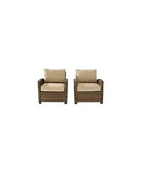 Bradenton 2 Piece Outdoor Wicker Seating Set With Cushions - 2 Arm Chairs