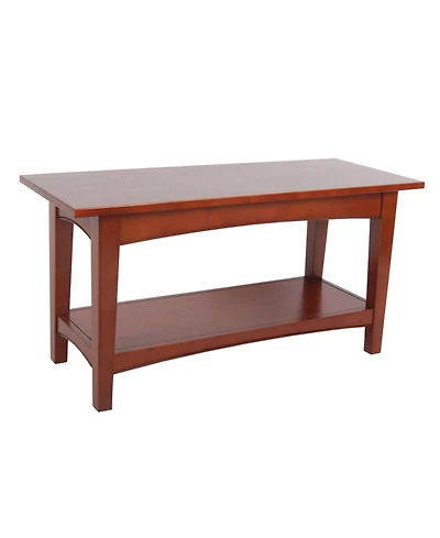 Shaker Cottage Bench with Shelf, Cherry