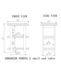 Pomona Metal and Reclaimed Wood 2-Shelf End Table